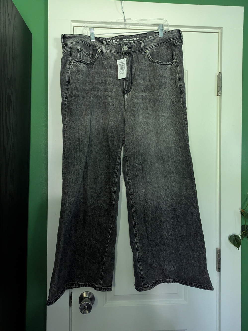 Torrid High Rise Baggy Wide Leg Rigid Stretch Jeans Jasper Gray 16S